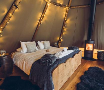 Photo of Scaldersitch Farm Boutique Camping Tipi with private wood fired hot tub